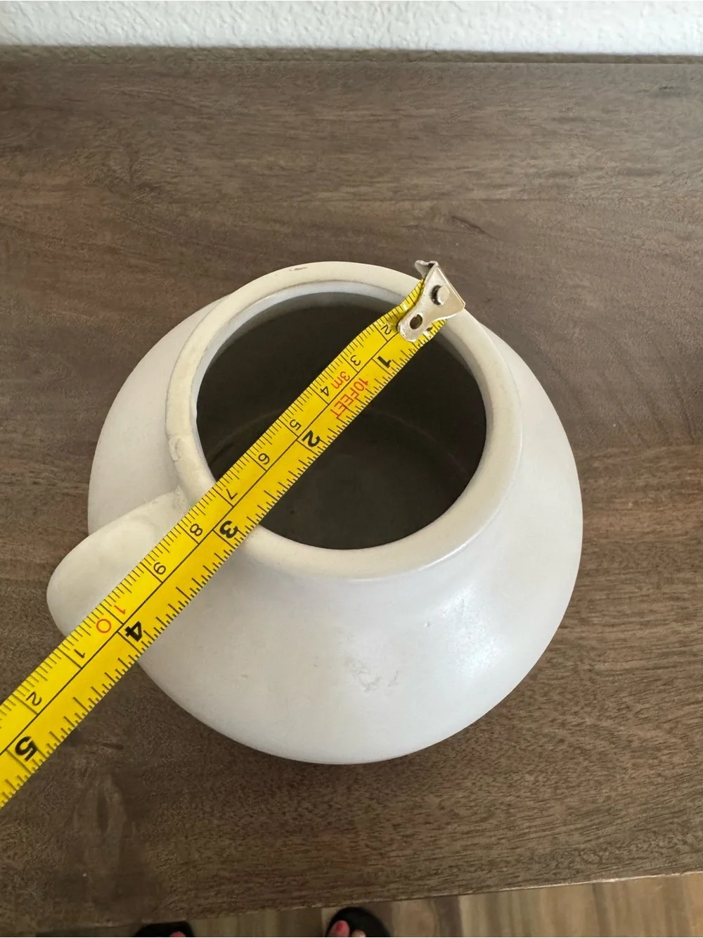 White Purple Ceramic Jug Style Vase